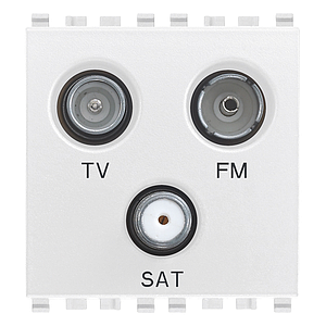 Vimar Eikon - Prise TV-FM-SAT prise COAX (Blanc)