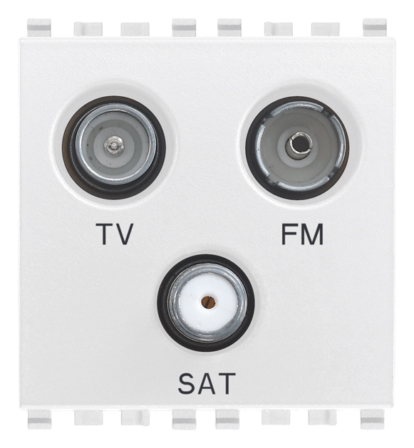 Vimar Eikon - Prise TV-FM-SAT prise COAX (Blanc)