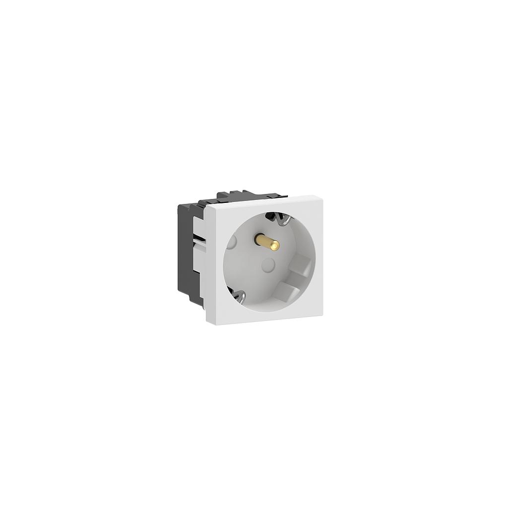 GGK Prise single 45° M45-1W-9010, 45x45mm avec broche de contact de protection  (blanc)