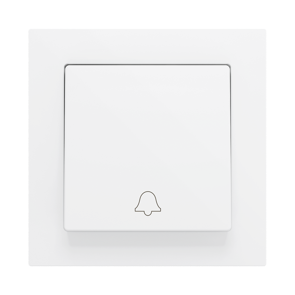 Zennio ZS55 - Bouton poussoir Soft - simple 1-p - icône sonnette (Blanc) - VPE=10