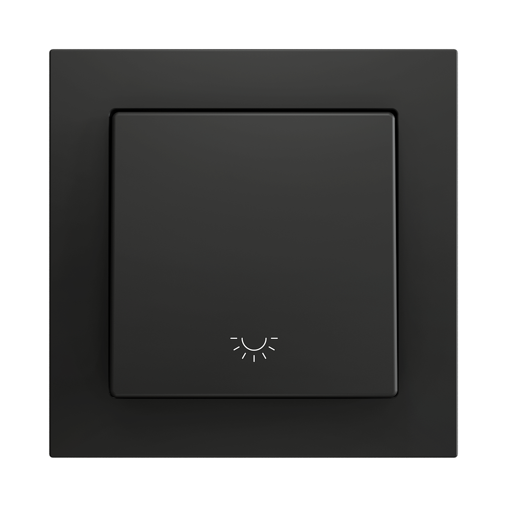 Zennio ZS55 - Soft drukknop - enkel 1-v - licht icoon (Antraciet) - VPE=10