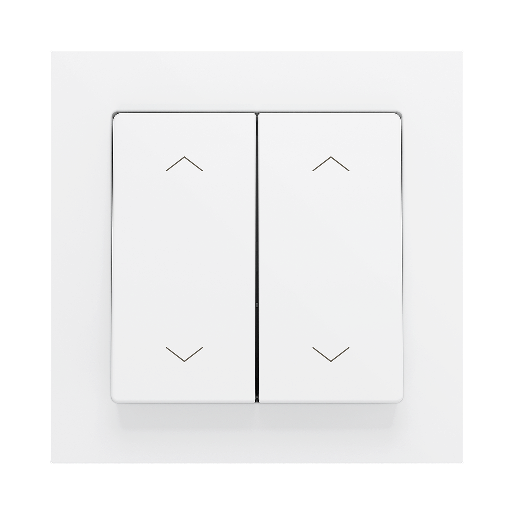 Zennio ZS55 - Bouton poussoir Soft - double 4-p - icône volet (Blanc) - VPE=10