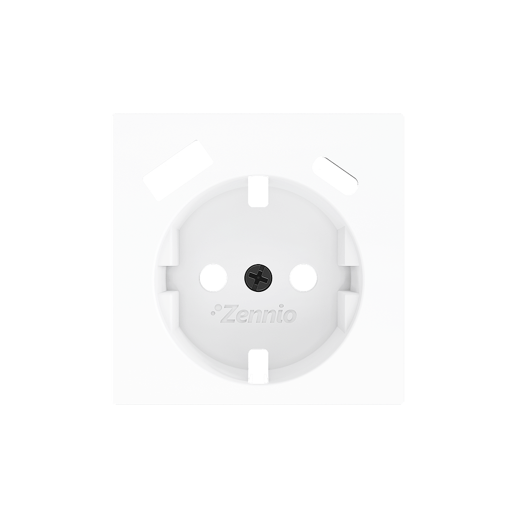 Zennio ZS55 - Cache pour base de prise Schuko avec USB C+A 55x55mm (Blanc mat)