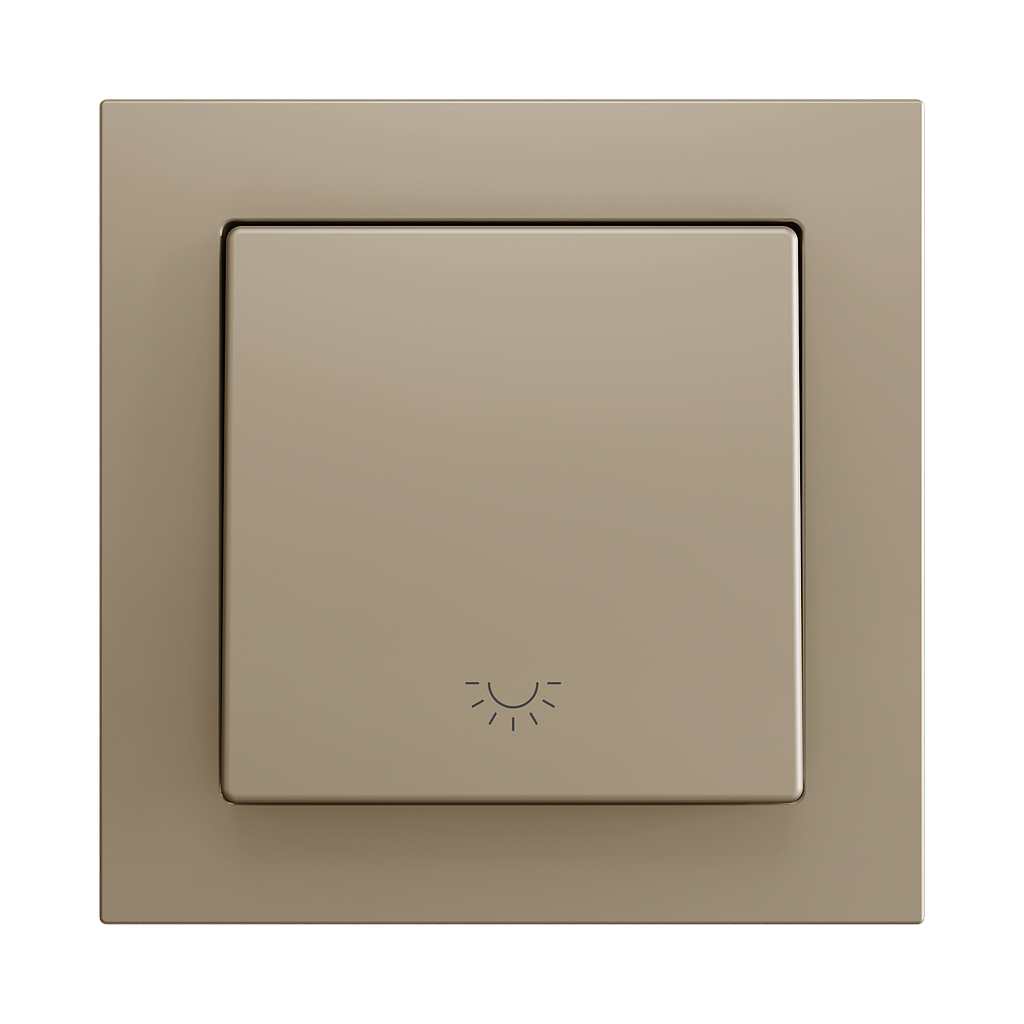 Zennio ZS55 - Soft drukknop - enkel 1-v - licht icoon (Champagne) - VPE=10