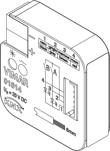 2 inputs/outputs interface LED KNX