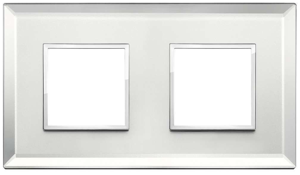 Vimar Eikon Evo - Luminosi 4M - 2+2 (Verre - Silver Ice)
