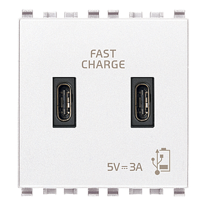 Vimar Eikon - 2x USB-C alimentation 5V 3A 2M (Blanc)