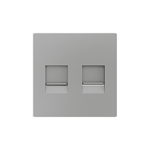Zennio ZS55 - Enjoliveur pour connecteur RJ45 double (Argenté)