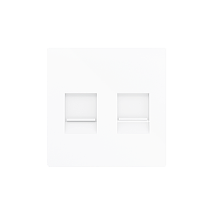 Zennio ZS55 - Centraalplaat voor dubbele RJ45 connector (Mat wit)