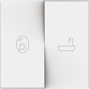 Zennio ZS55 - Dubbele schakelaarafdekking met custom print (Mat wit) - VPE=10