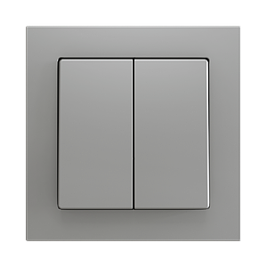 Zennio ZS55 - Bouton poussoir Soft - double 2-p (Argent) - VPE=10