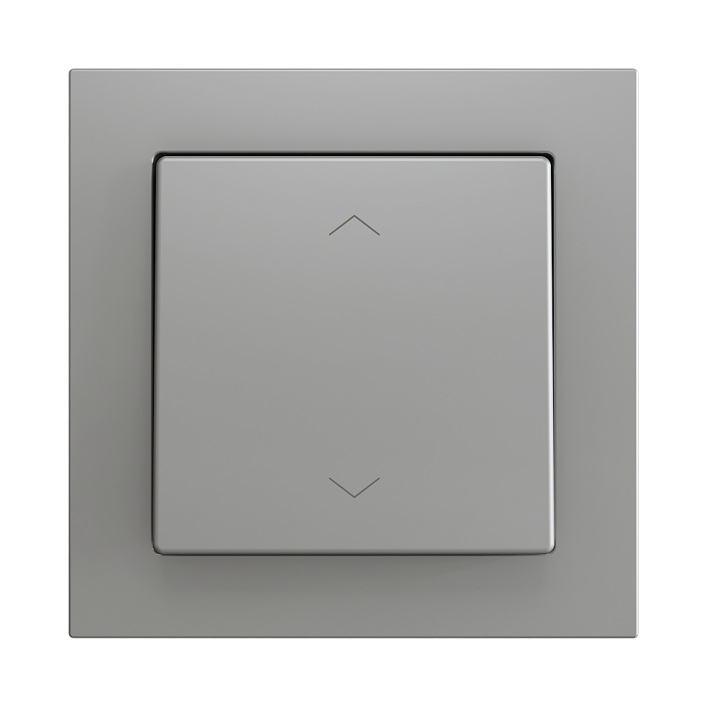 Zennio ZS55 - Bouton poussoir Soft - simple 2-p - icône volet (Argent) - VPE=10