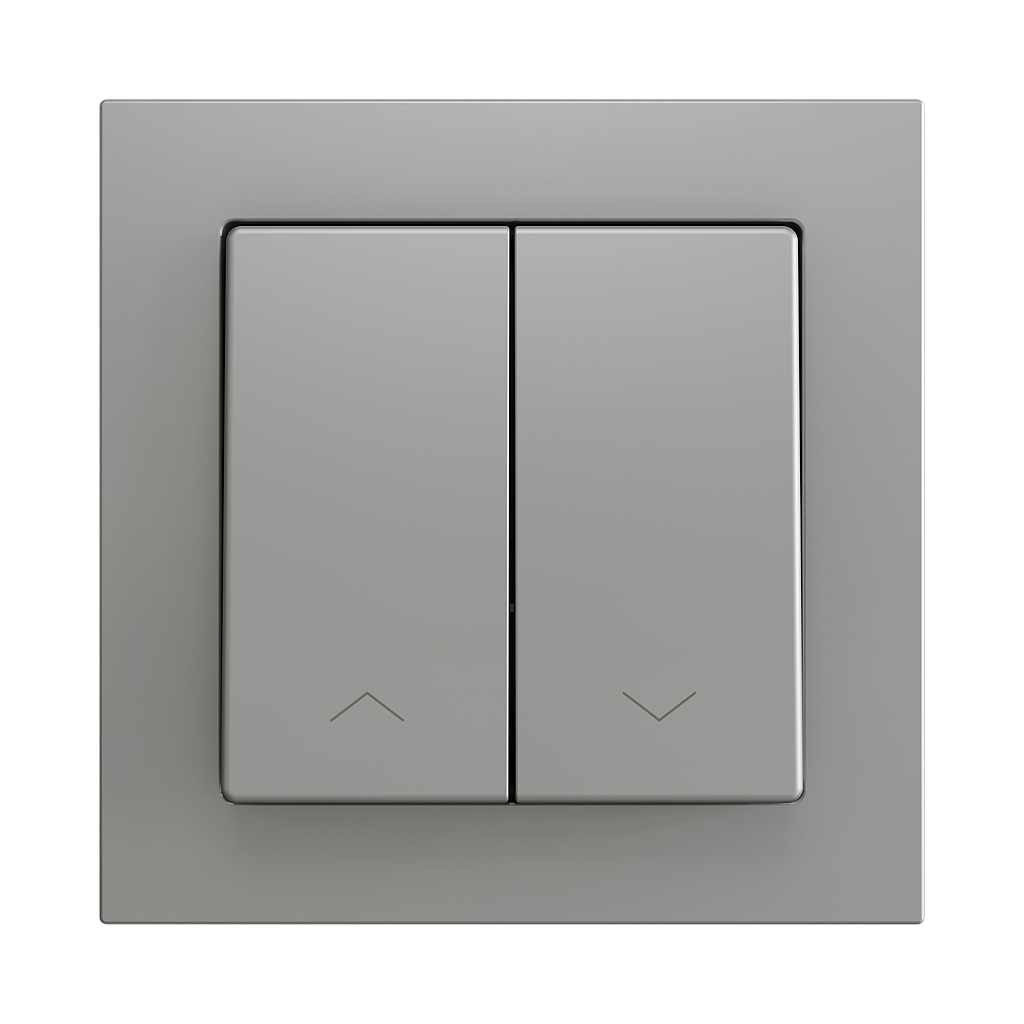 Zennio ZS55 - Bouton poussoir Soft - double 2-p - icône volet (Argent) - VPE=10