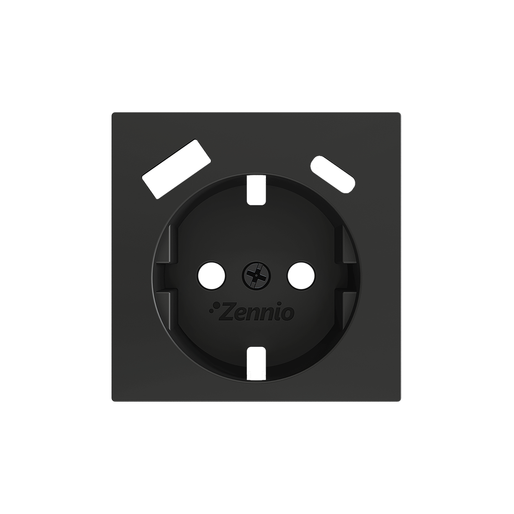 Zennio ZS55 - Cache pour base de prise Schuko avec USB C+A 55x55 mm (Anthracite)