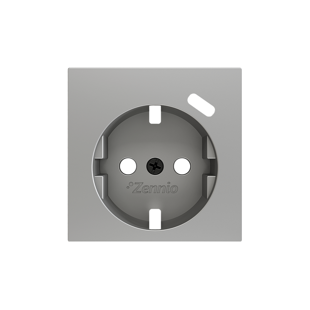 Zennio ZS55 -  Cache pour base de prise Schuko avec USB C 55x55mm (Argenté)