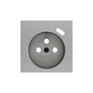Zennio ZS55 -  Cache pour base de prise à borne avec USB C 55x55mm (Argenté)