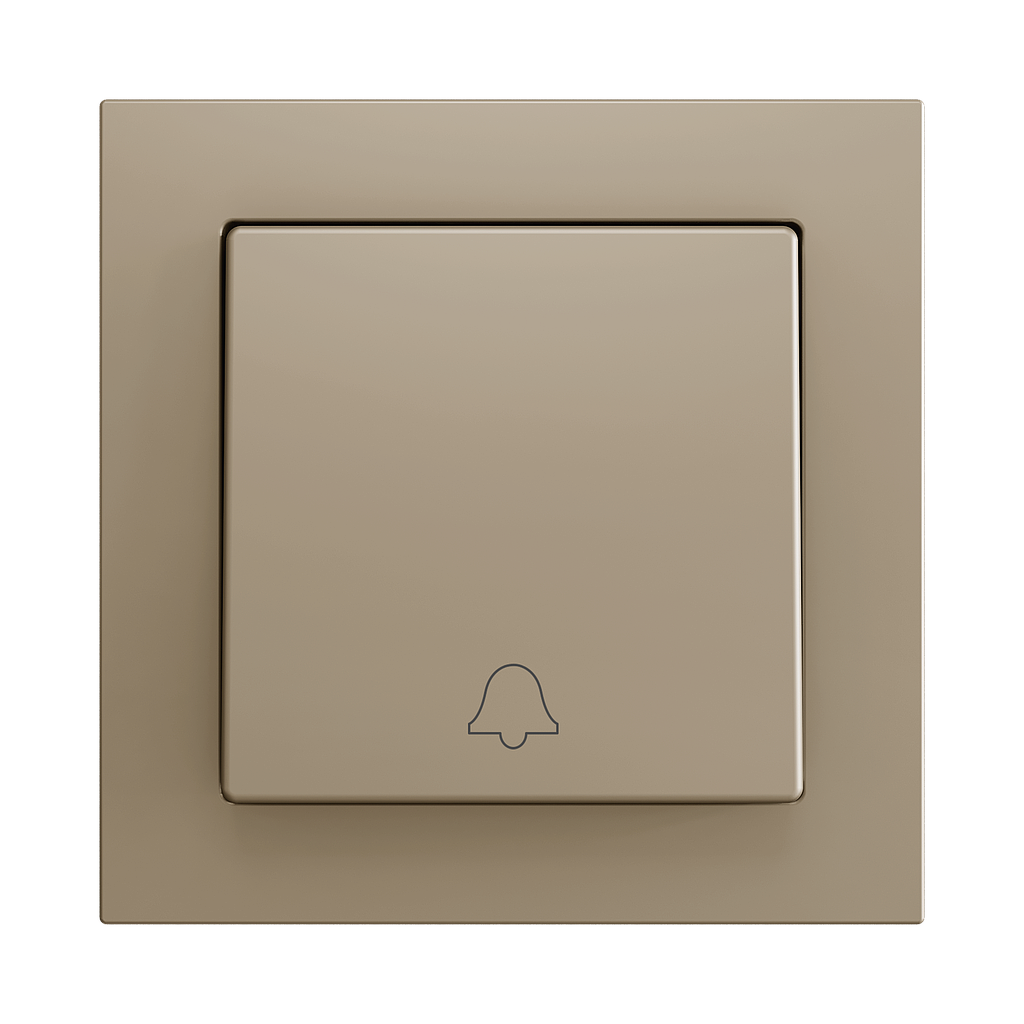 Zennio ZS55 - Bouton poussoir Soft - simple 1-p - icône sonnette (Champagne) - VPE=10
