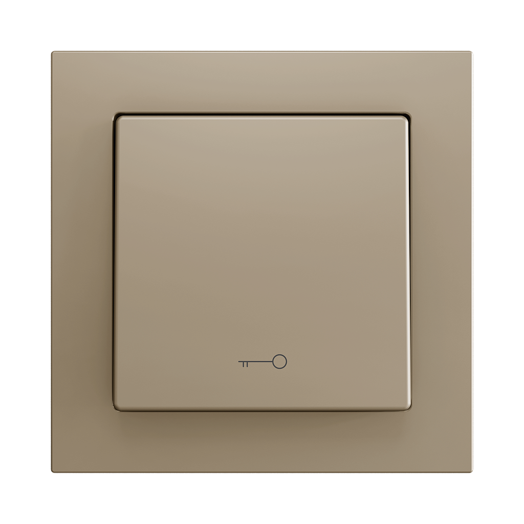 Zennio ZS55 - Bouton poussoir Soft - simple 1-p - icône clé (Champagne) - VPE=10