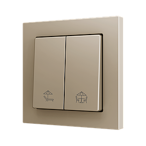 Zennio ZS55 - Bouton poussoir Soft - double 2-p - icône volet (Champagne) - VPE=10