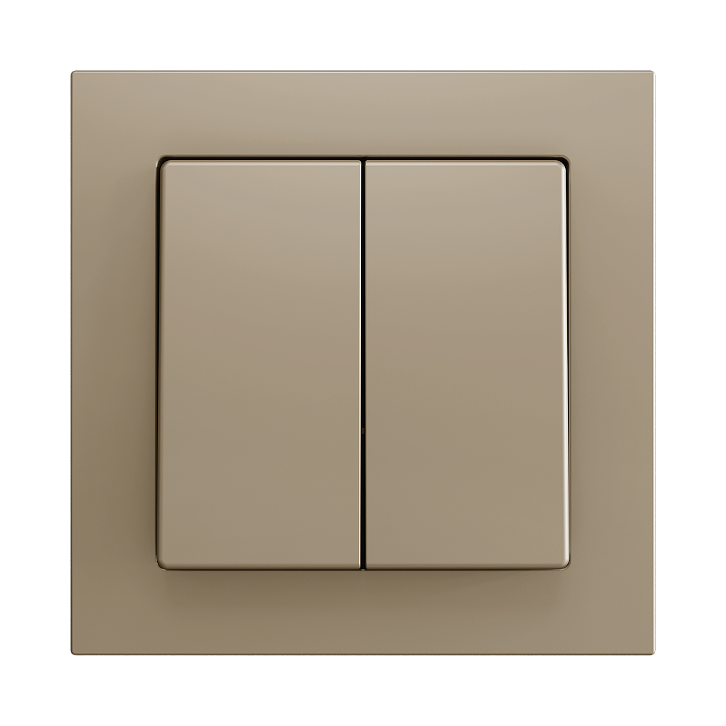 Zennio ZS55 - Bouton poussoir Soft - double 4-p (Champagne)