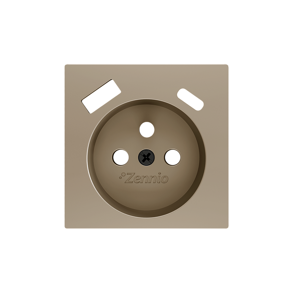 Zennio ZS55 - Cache pour base de prise à borne avec USB C+A 55x55 mm (Champagne)