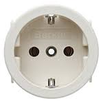 Berker Integro - Prise à encastrer schuko SNAP IN avec enjoliveur, ø50mm, EM=1,5mm (Blanc polaire mat) - UE=200