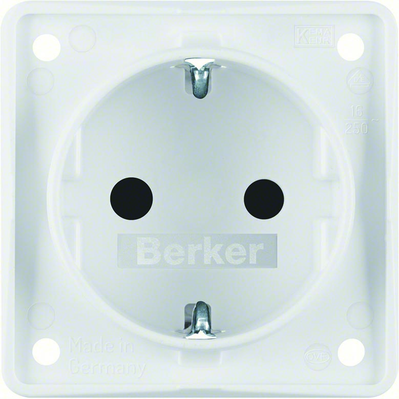 Berker Integro - Prise schuko avec sécurité enfant (Blanc polaire mat) - UE=200
