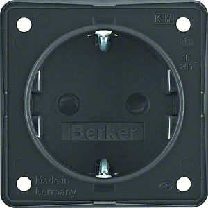 Berker Integro - Schuko stopcontact met contactbeveiliging - Insteekklemmen (Mat antraciet) - VPE=10