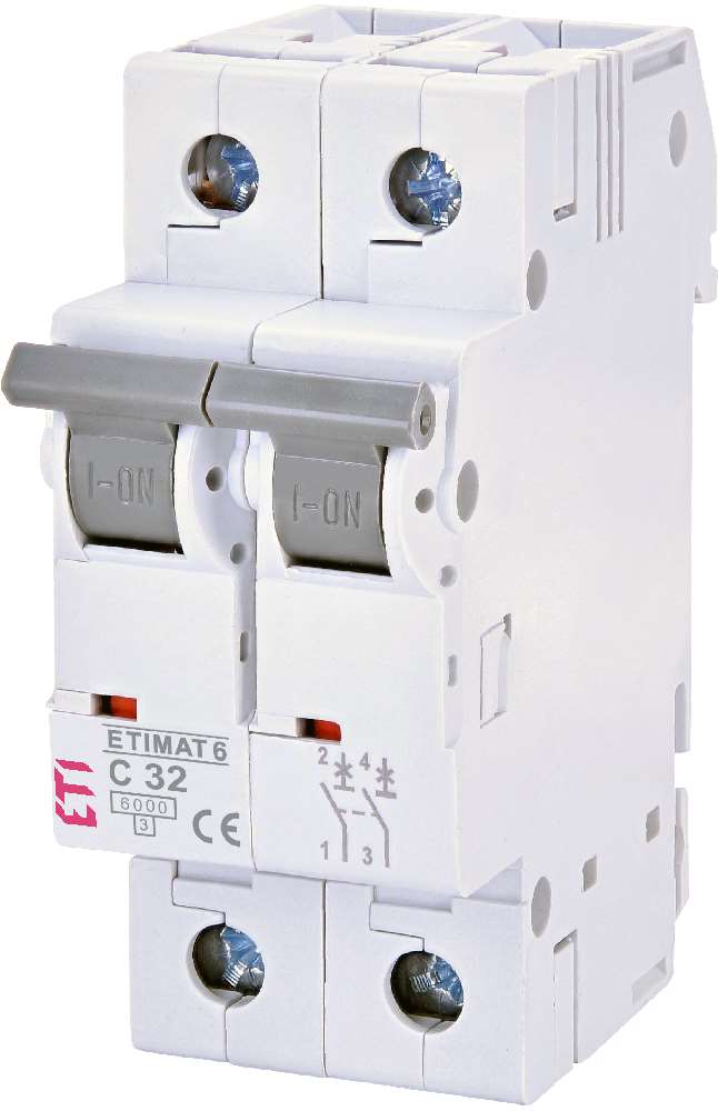 ETI Etimat 6 - Disjoncteur C 2p 6kA 32A